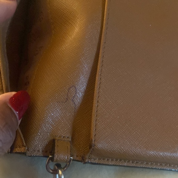 Tory Burch brown leather wristlet.Gently used. - Picture 8 of 9